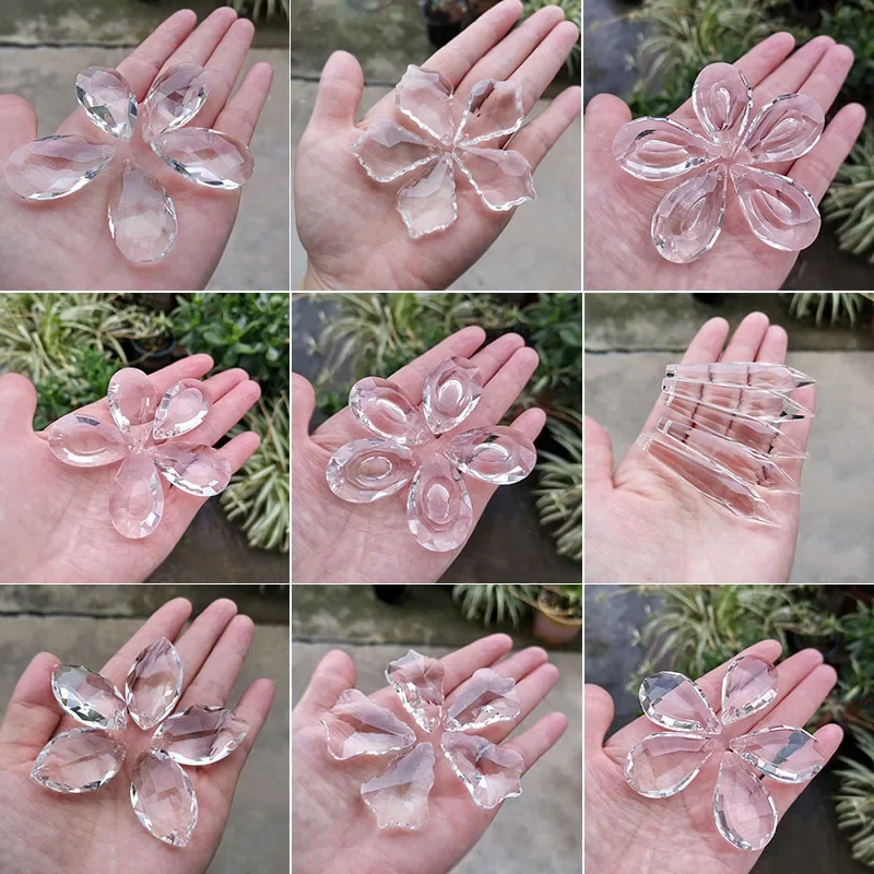 38mm Crystal Suncatcher Chandelier Prism Parts 5pcs Clear Hanging Pendant Home Wedding Window Xmas Decor Figurine Craft sun catcher crystal pendant sun catchers window ornament