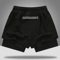 Gym Shorts Men Compression 5 Inch Quick Dry With Liner Training Running Short 2 in 1 Mens Gym Shorts 2