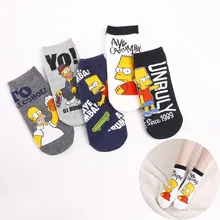 Simpson summer cotton cartoon invisible boat socks anime characters cute men and women socks direct sales