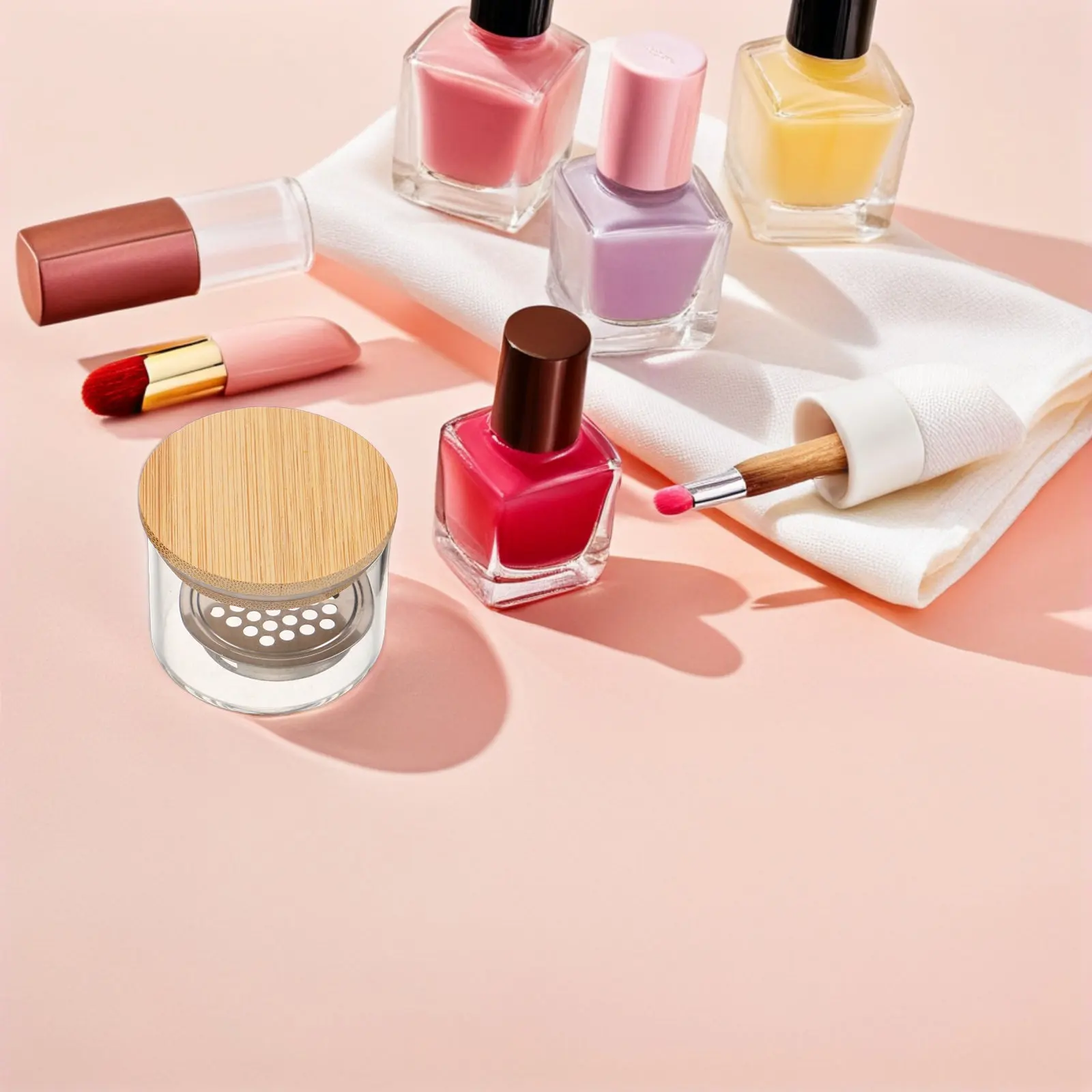 6Pcs 네일 브러쉬 세척 컵 두꺼운 유리 다펜 디쉬 스테인레스 스틸 메쉬 브러쉬 클리너 전문 매니큐어 네일 도구