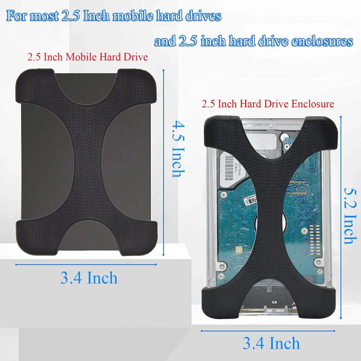 Nworld 2.5" Shockproof Hard Drive Disk HDD Silicone Case Cover Protector For Backup Plus External Hard Drive