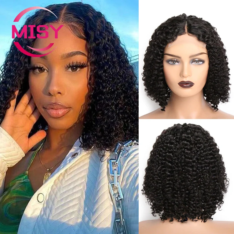 

T Part Human Hair Wigs Curly Bob Wig For Women 10-18Inch Brazilian Curly Short Bob 4X1 13X1 Lace Human Hair Wigs