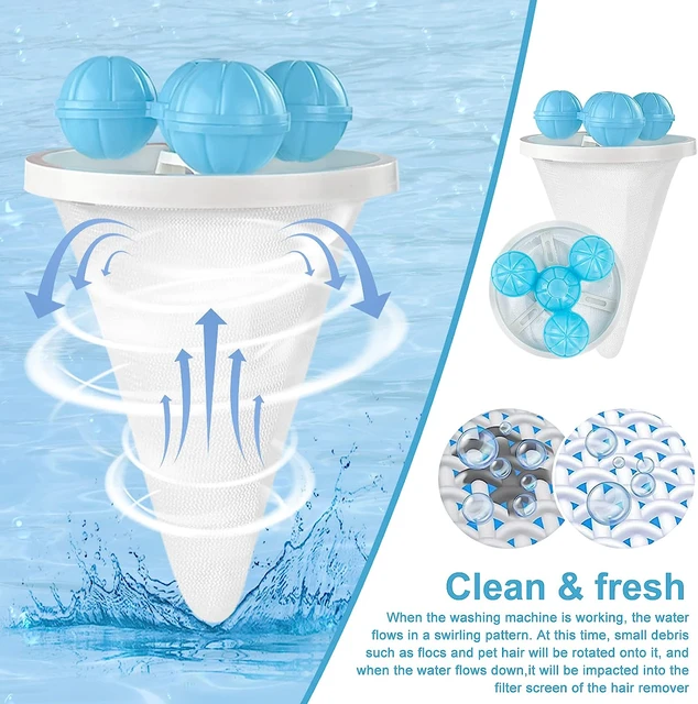 12pcs Reusable Washing Machine Floating Lint Portable Washer,Washer Hair Catcher, Washing Machine Lint Trap for Household Tool(Blue)