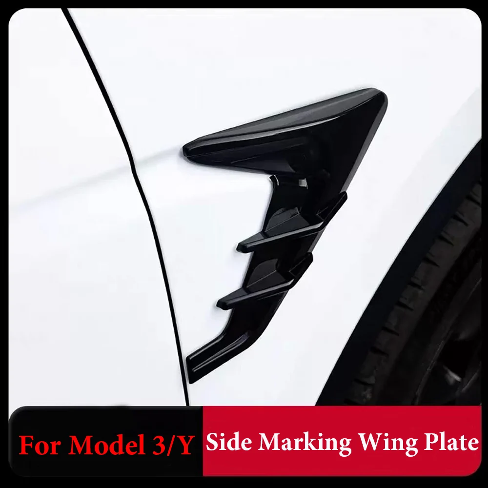 

2PCS Car Side Wing Panel Cover Spoiler Dust Cover Modification Accessories For Tesla Model Y 3 2021 2022 2023
