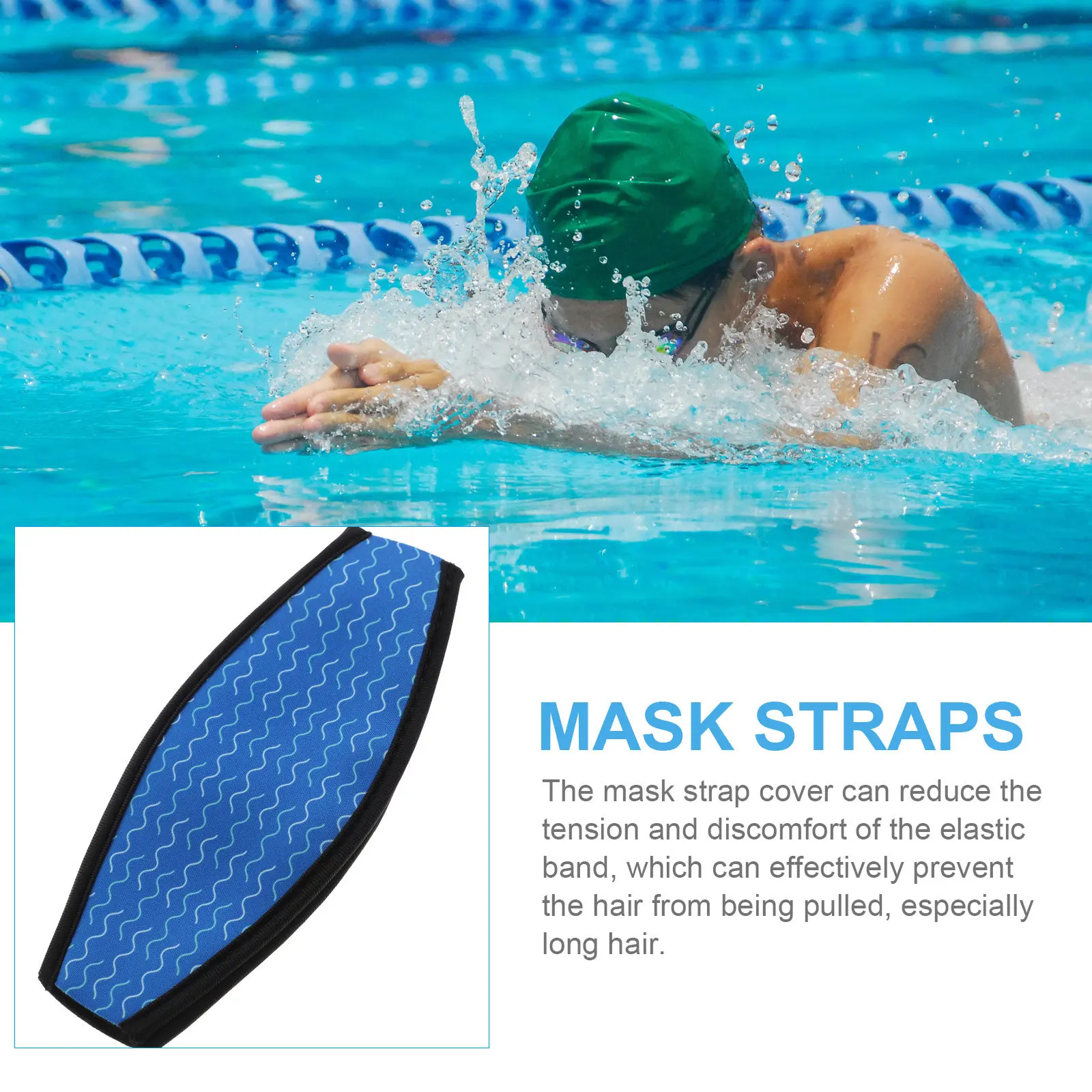 부드러운 이중 레이어 마스크 스트랩 커버 네오프렌 다이빙 고글 스트랩 커버 헤어-세이프 컴포트 핏 수영 고글 밴드 보호대 생생한 색상