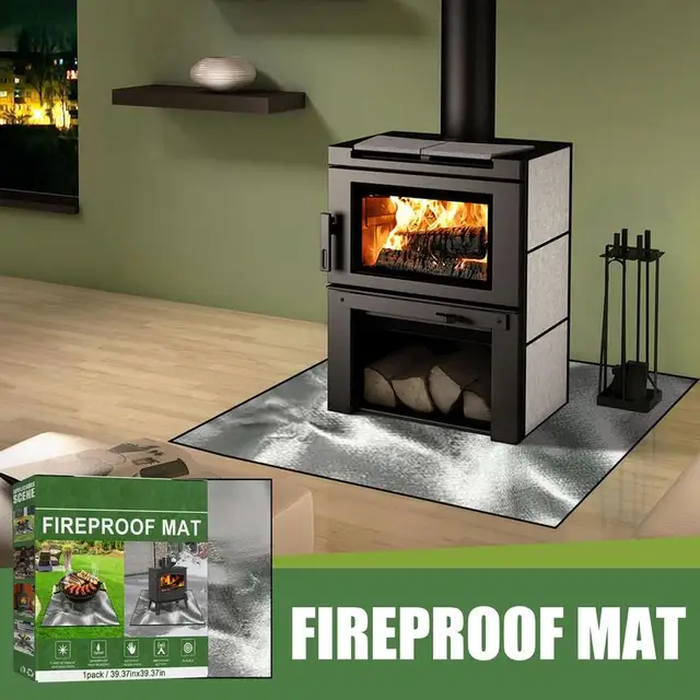 Kandalló Szőnyeg -Fedélzeti Védőtermelő Tűzszőnyeg Tűzló Rácsos Párnák Védő Fedélzeti Teraszos Fű Újrafelhasználható Grillezéshez A - Image 4