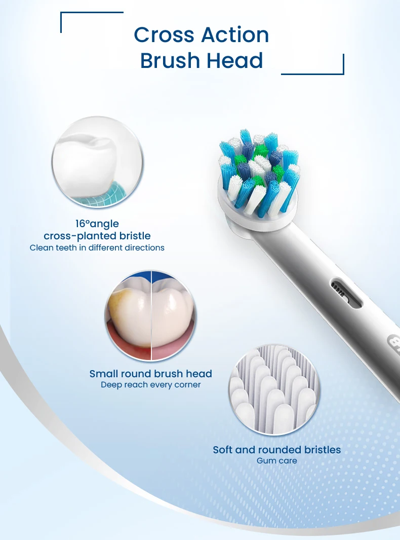 Oral-B-Vitality CrossAction Escova Elétrica, Cabeças De Escova