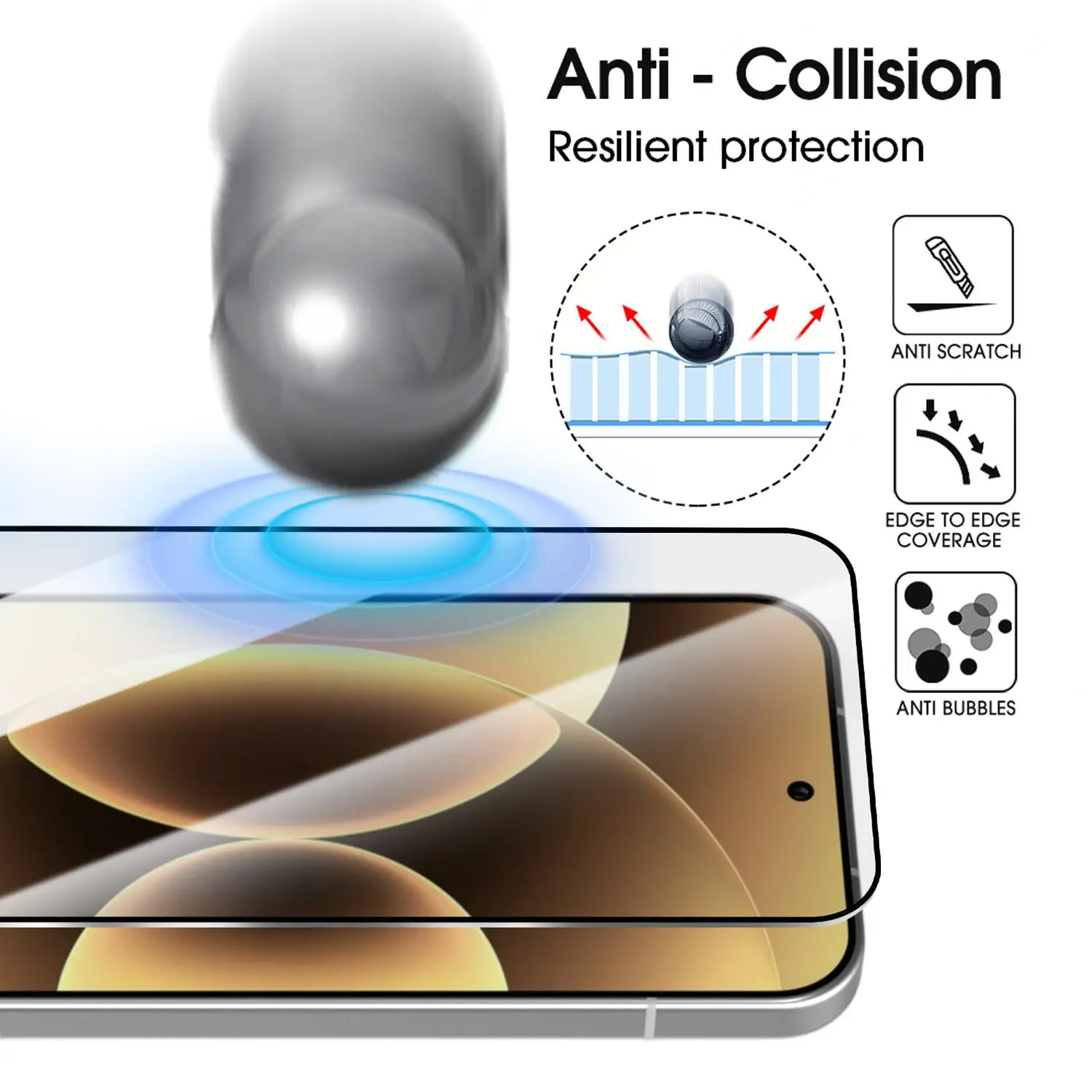 9H Hardness Tempered Glass Anti-Spy Anti-Scratch Privacy Screen Protector