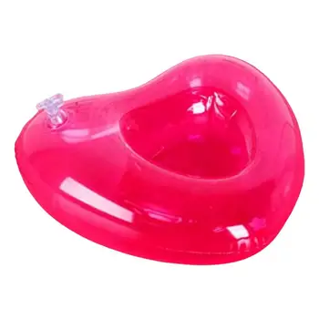 Inflatable Drink Holder Heart Shape Inflatable Cup Holder Lightweight PVC Heart Design Floated Table For Summer Vacation River 1