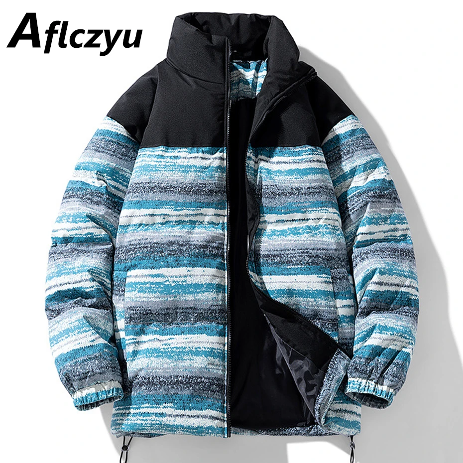 Padded Jacket Men Winter Thick Parkas Patchwork Coat Fashion Casual Padded Coat Male Stand Collar Parkas