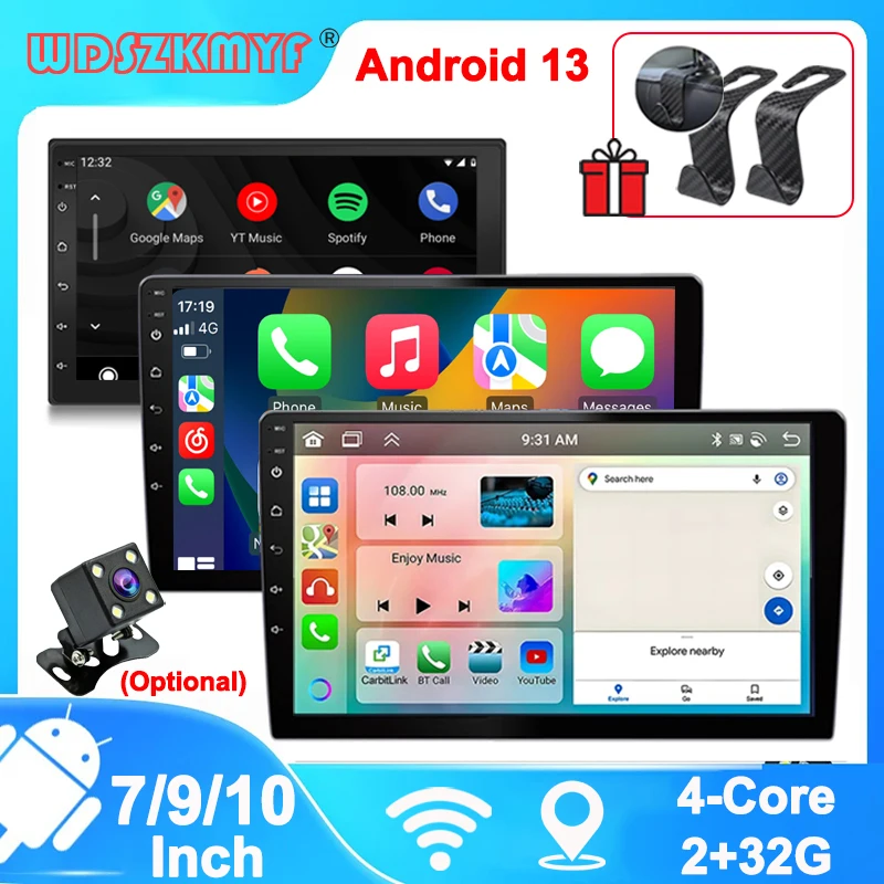 2 Din Car Audio Android 13 Car Radio 7″/9″/10″ Android auto Carplay GPS Automotive Multimedia Player car intelligent systems