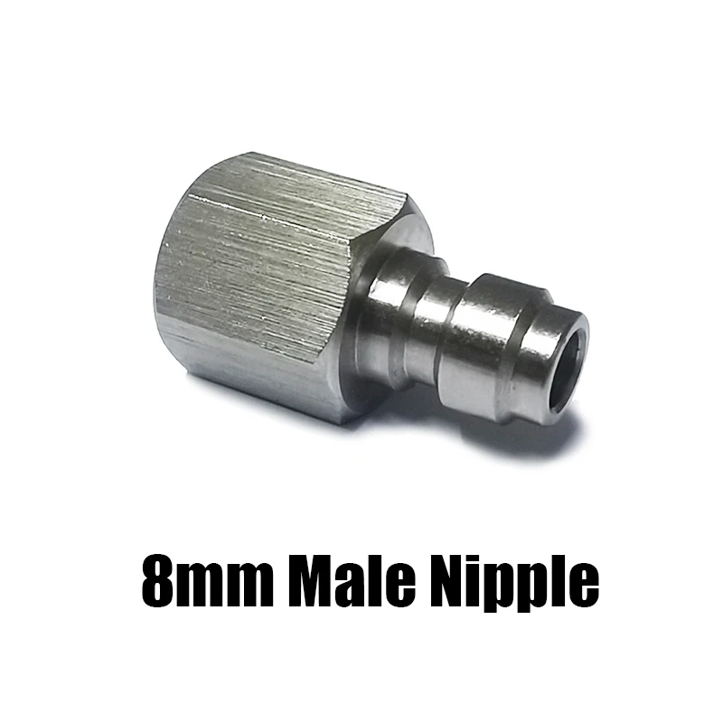 Quick Disconnect Charging Adaptor 8mm Male Pulg Coupler Connector Stainless Steel 1/8NPT M10*1 1/8BSPP