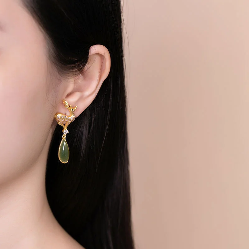 

Милые изысканные серьги-капельки в виде оленя Сики для женщин ювелирные изделия Модные серьги из серебра 925 пробы женские серьги