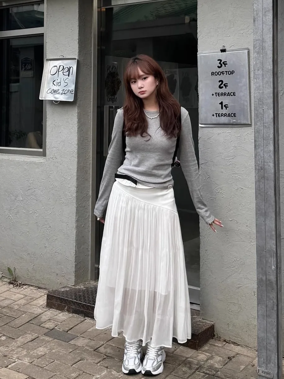 GLOWNY Slim Fit ort Sve T-irt Women's Pure round Ne Long Sve Striped Cotton Top Early Autumn New Arrival