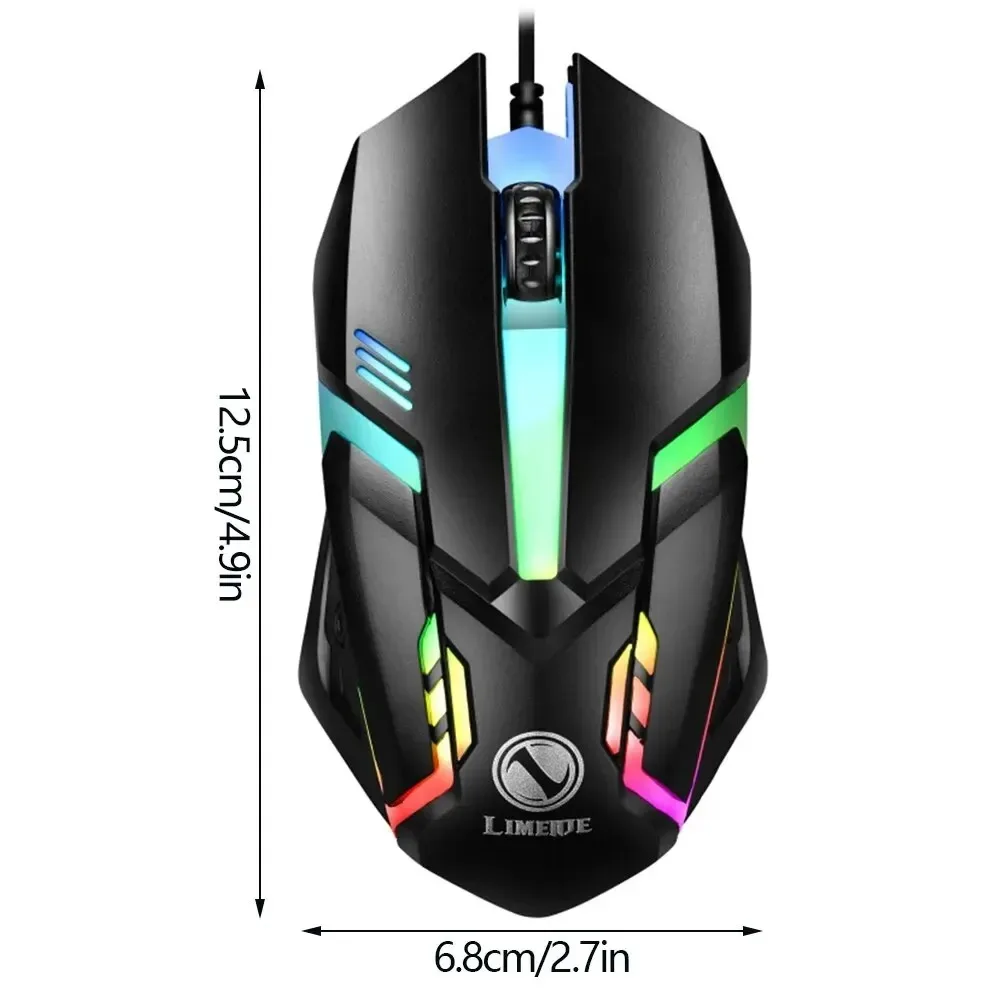 KEBIDUMEI USB 유선 게이밍 마우스 RGB 다채로운 백라이트 인체공학적 E-스포츠 마우스 PC 데스크탑 노트북 Windows용 유선 오피스 마우스 USB Wired Gaming Mouse RGB Co