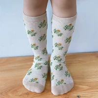 New Girls Baby Stacked Socks Summer Thin Breathable Mesh Korean Girl Kid Stockings Soft Cotton Children Printed Long Tube Socken 2