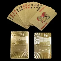 Gold Foil Poker Card Euro Style Plastic Playing Cards Waterproof Card Game Props Magic Tools Holiday Collectibles Party Gifts 2