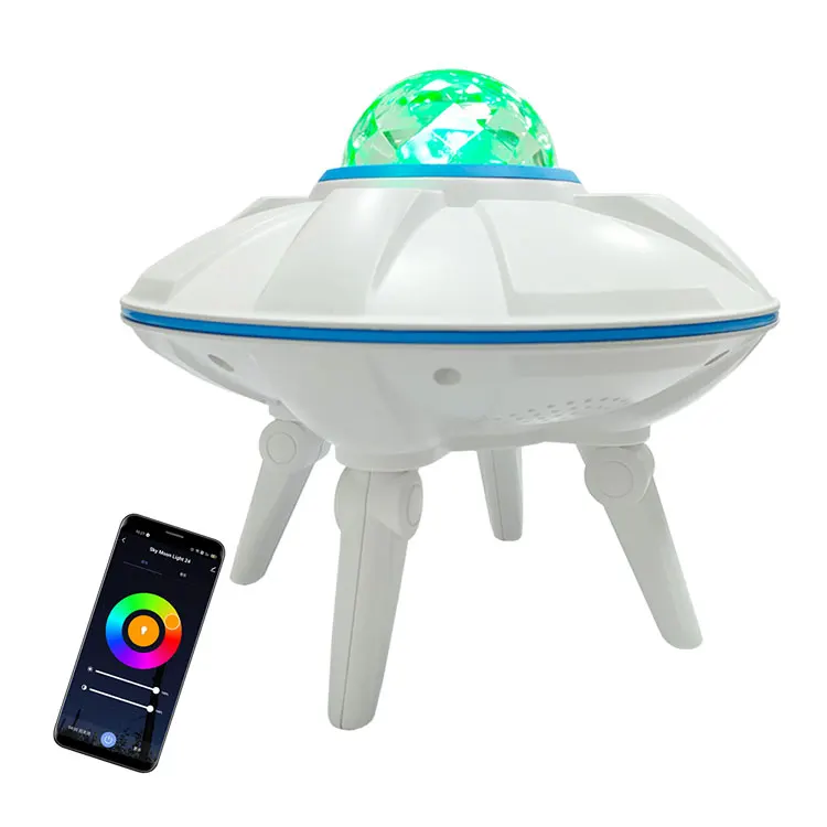 

Moon And Water Pattern Music Night Light UfO Star Light Star Moon Lamp For Baby Kids Sleep Shooting star light projector