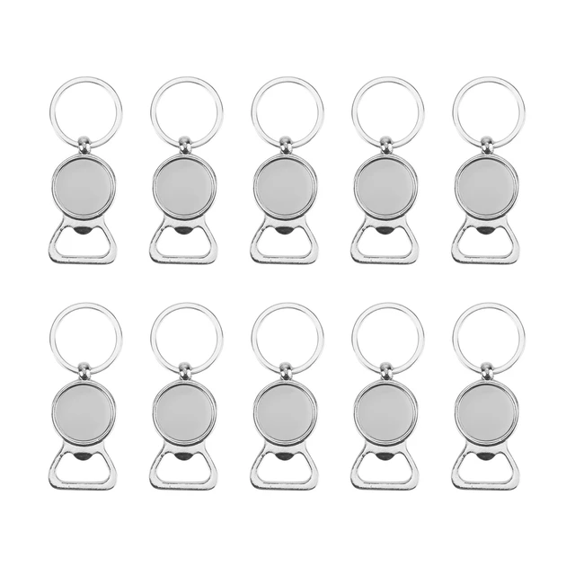 10 Pcs Sublimation Blank Keychains Sublimation Metal Bottle Opener