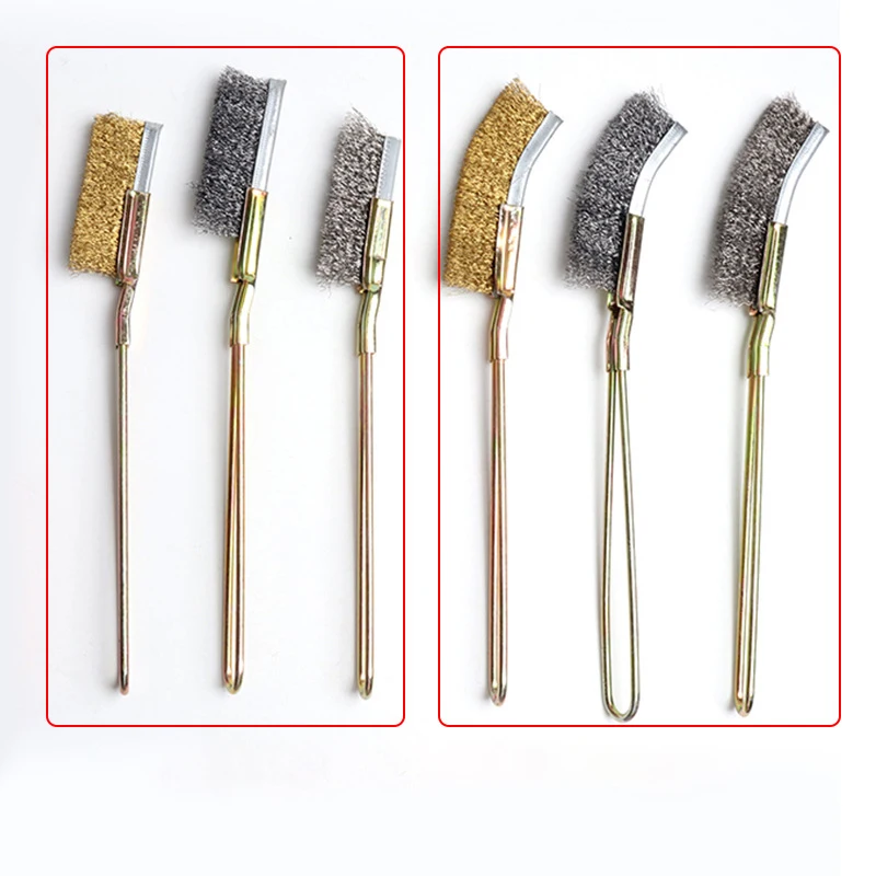 Curved / Straight Steel Soft Bonsai Brush Garden Cleaning Tool Hand Tools Safe and Eco-friendly Rust Removal Brushes 3