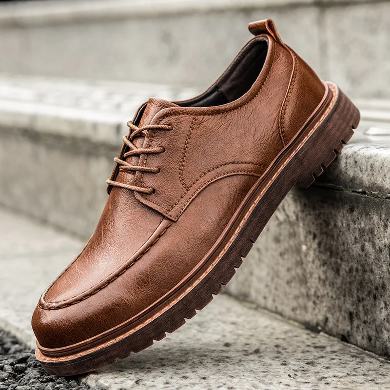 

2023 Men's Handmade Loafers Brogue Casual Shoes Men's Genuine Leather Shoes Tooling Work Boots Business Casual Sports Shoes
