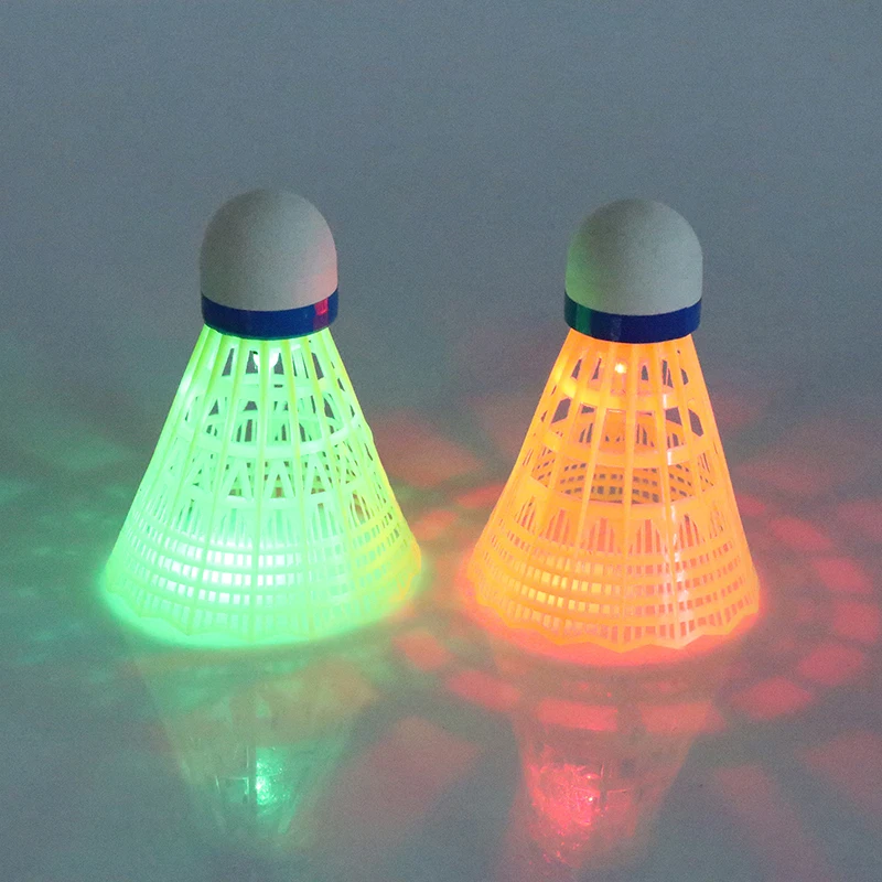 Badminton Shuttlecock Badminton Ball Feather Shuttlecock 1Pcs Lighting Badminton Head LED Luminous Colorful Goose Feather Shuttlecock Outdoor Sports Entertainment Night Training Ball