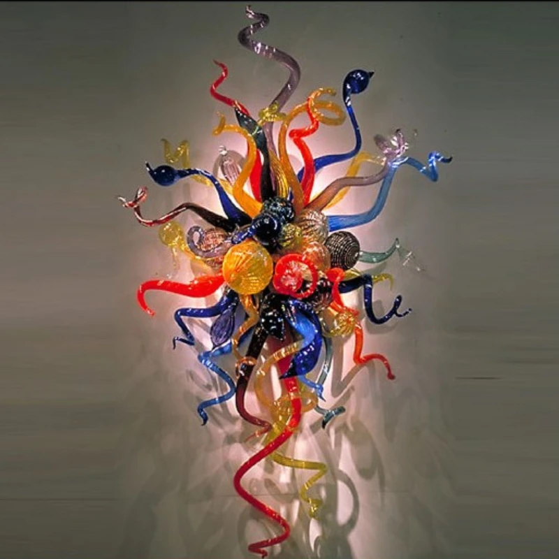 

Hot Sale Modern Wall Mounted Flower Light Art Glass Contemporary Murano Glass Wall Sconce LED Wall Lamp
