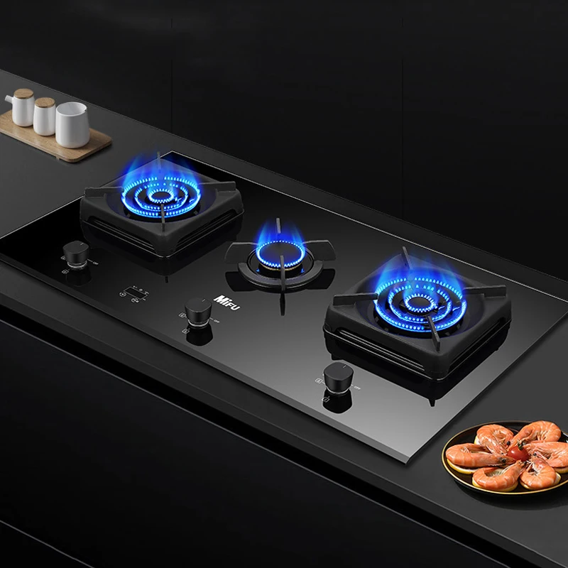 Mifu Gas Cooker 3 Eyes Timing Builtin Table Gas Stove European Style
