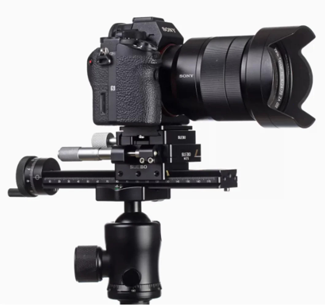 

Двойная Точная многослойная Микрометрическая головка из алюминиевого сплава для фотосъемки направляющая для микро-обрезки 120 мм направляющая для макросъемки