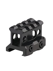 Compact Aluminum Alloy Riser Base with Picatinny Rail (Black)
