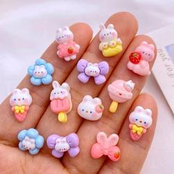 20Pcs New Cute Mini Resin Rabbit Series Flatback Free Shipping Ornament Jewelry Making Manicure Hairwear Accessories