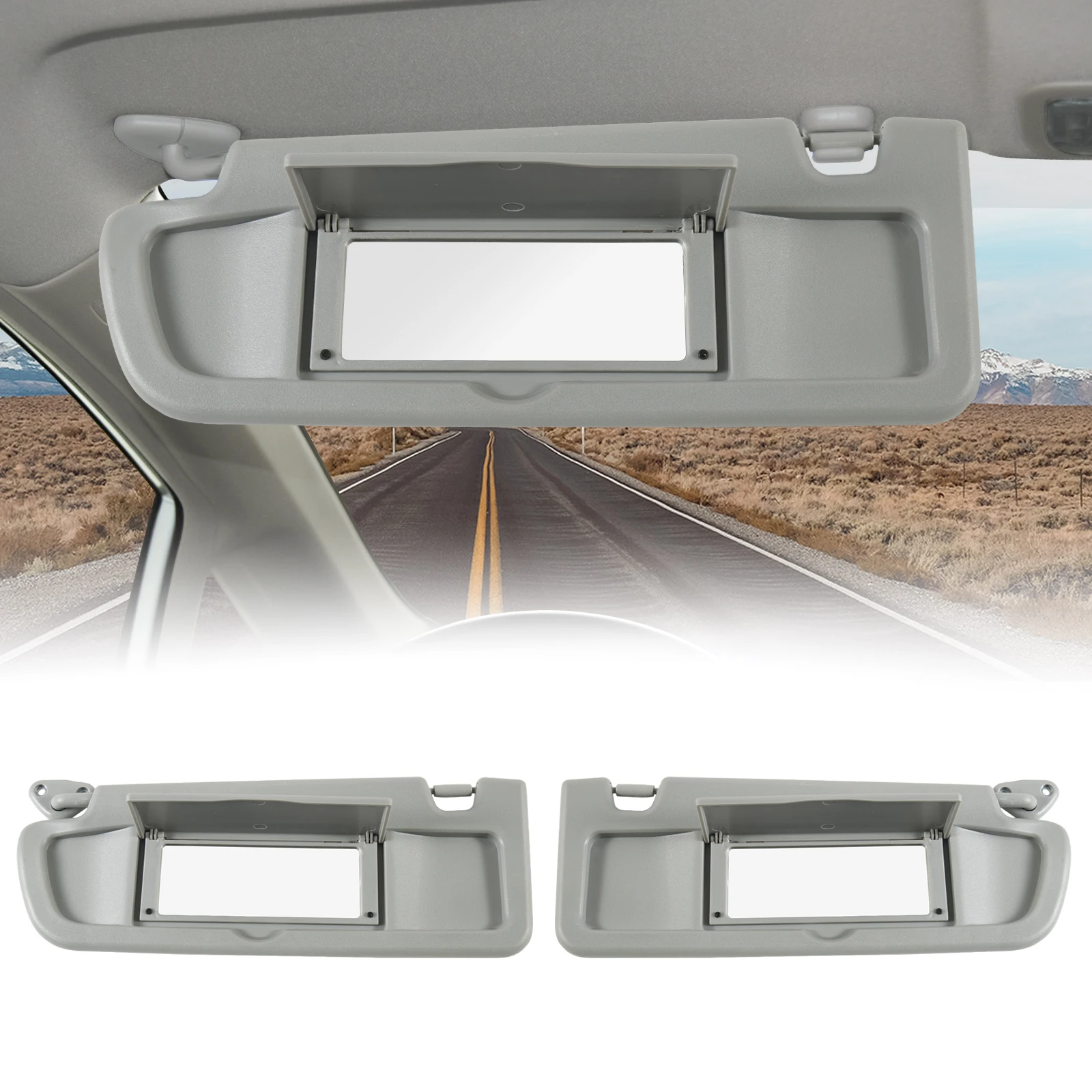 バイザー カーアクセサリー 1個 左/右 車内サンバイザー グレアガード