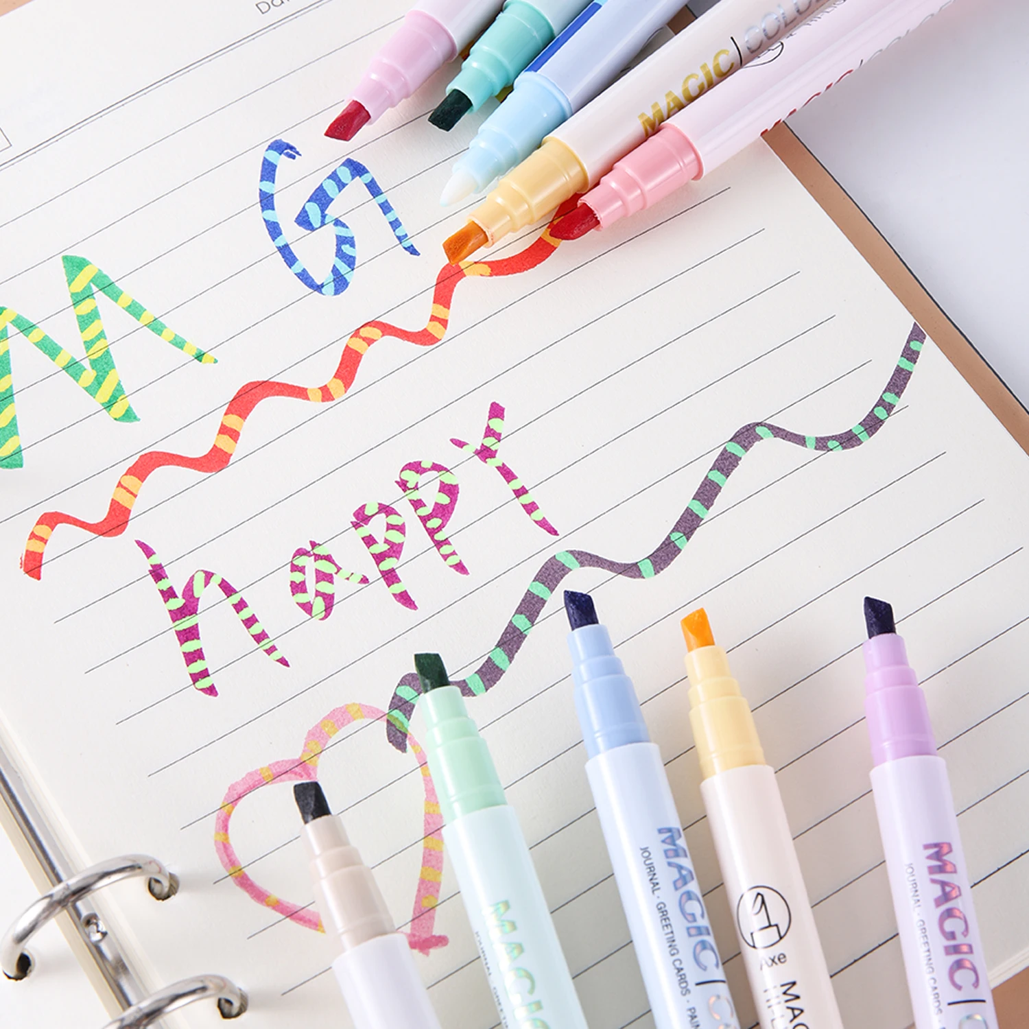 6/12 Colors Double-ended Magic Color Changing Highlighter Pen Diary Scrapbook Planner Painting DIY Doodles Graffiti Art Marker 5