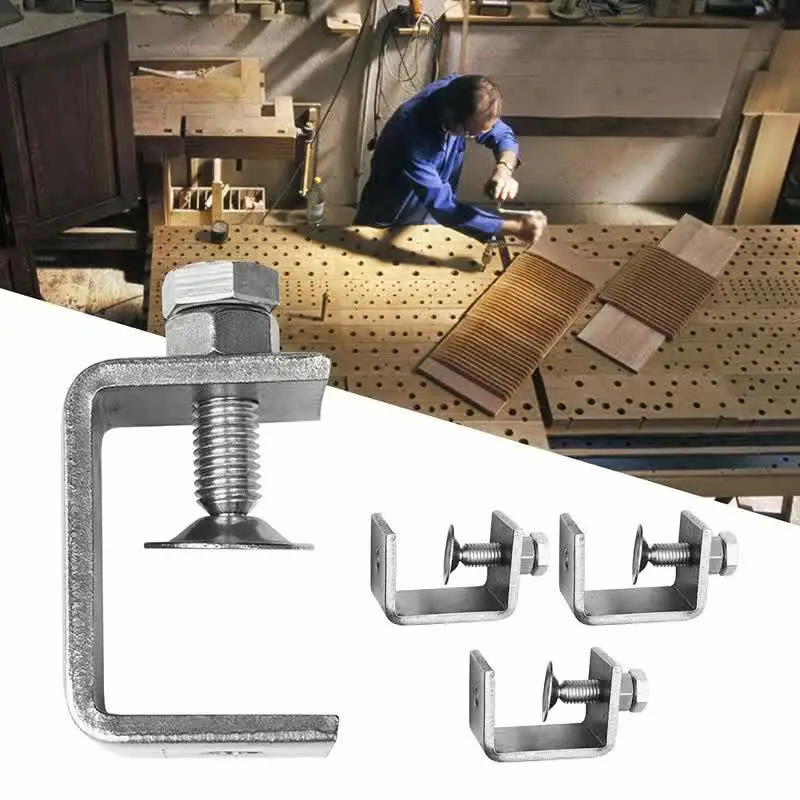 Lot De 4 Pinces C En Acier Inoxydable Avec Trou Fileté M8