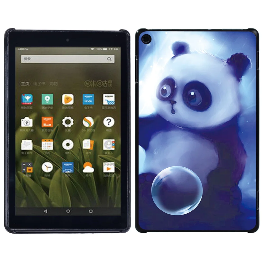 LCHDA - Custodia per tablet Fire HD 10 (9° generazione 2019 e 7° generazione 2017), in pelle PU dipinta leggera, con supporto magnetico e funzione di spegnimento automatico, farfalla viola