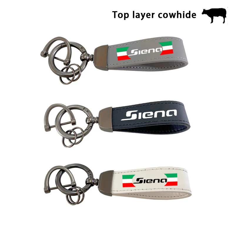 Portachiavi In Pelle Bovina Strato Superiore Portachiavi Cordino Logo Personalizzato Per Fiat Siena 2000 2002 Accessori Auto Per Siena Fiat