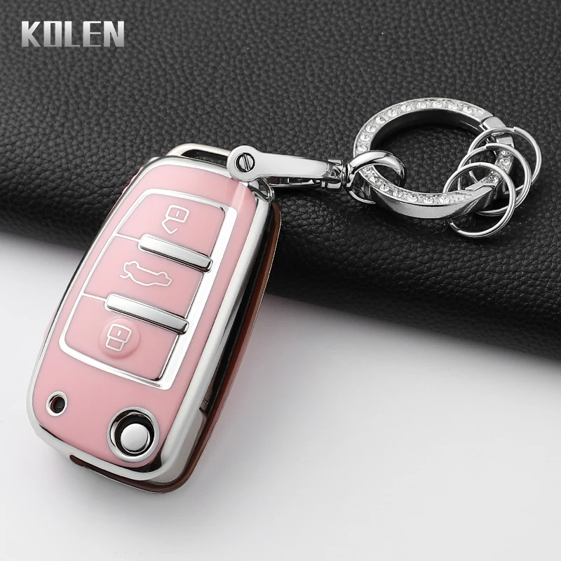 JVCV® Car Key Cover Copatible with Audi A1 A3 A6 Q2 Q3 Q7 TT TTS R8 S3