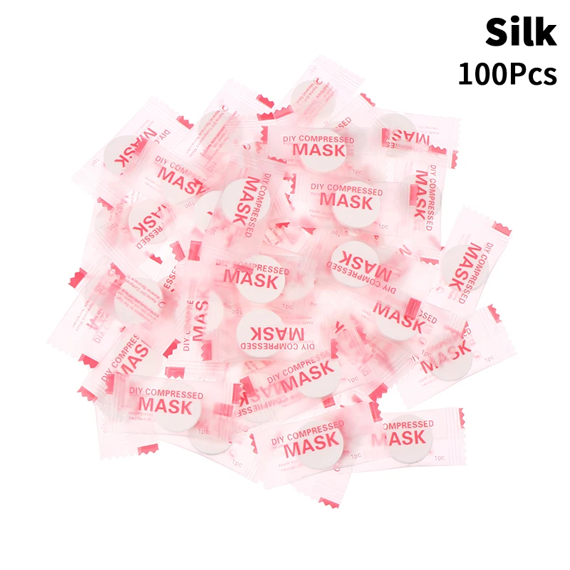 Pack of 50/100 Compressed Disposable Facial Masks - Portable Silk/Cotton Skin Care Towelettes