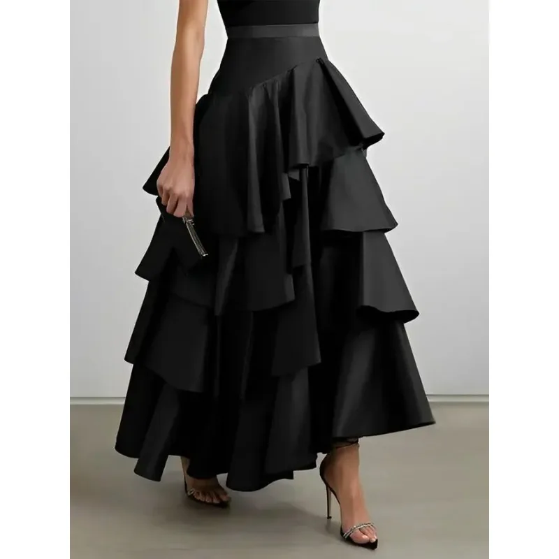 Jupe Patineuse Femme Longueur Genou - Taille élastique - Couleurs Assorties - Viscose Légère - Casual