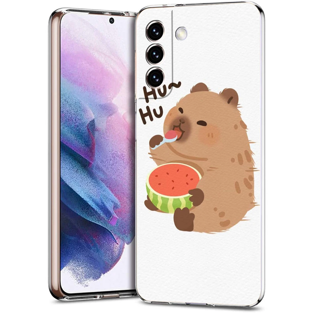 Cartoon Capybara Handyhülle für Samsung Galaxy S24 S23 S22 S20 S21 FE Ultra S24 S23 S10 S10E S9 S8 Plus 5G Transparente Hülle Tasche – Detail 3