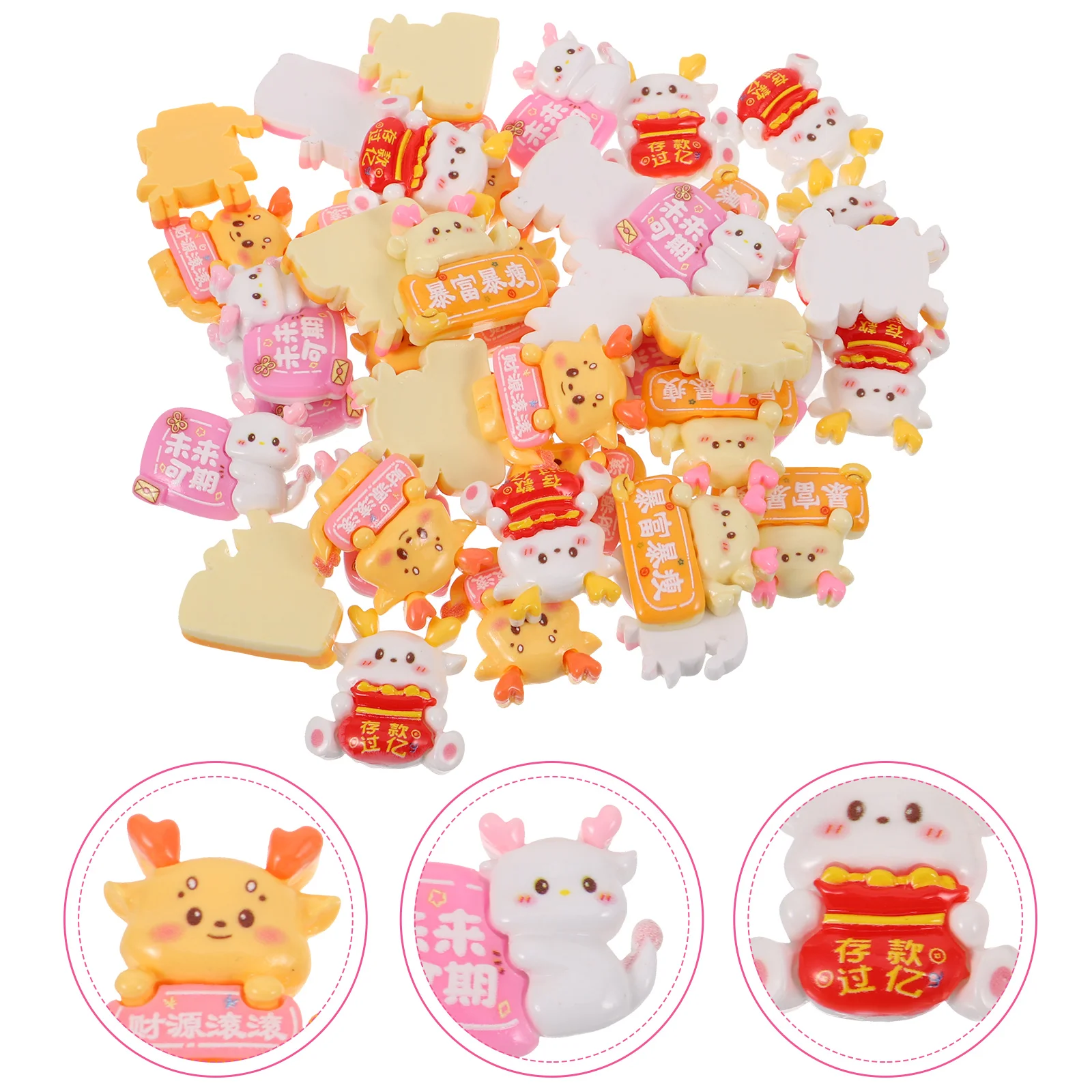 

40Pcs Dragon Charms DIY Phone Case Supplies Resin Crafts Mini Dragon Charms for DIY Hairpin Making