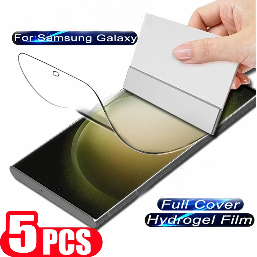 

5Pcs For Samsung Galaxy S23 S22 S21 Ultra S20 plus Hydrogel film screen protector S10 lite S10E Not Glass phone protective film