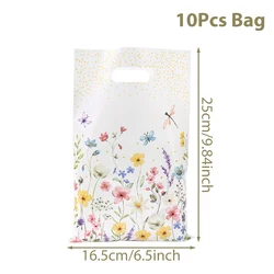 Spring Wildflower Party Tableware Set - Floral Disposable Plates, Cups & Tablecloth (10pcs bag)