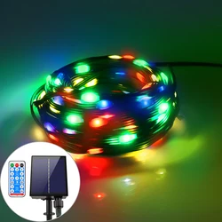 Elegant Leather LED Solar String Fairy Lights - 100M Waterproof Outdoor Garland with High - Power Solar Lamp - 100M 800LED (RGB)