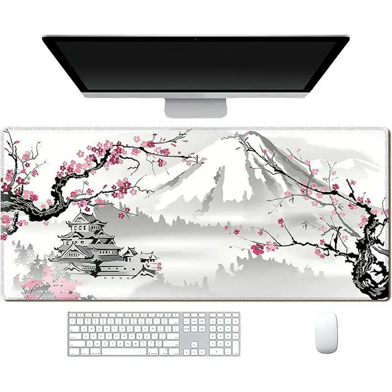 

Japanese Cherry Blossom Mouse Pad Gaming XXL HD Popular Mousepad Keyboard Pad Non-Slip Office Carpet Laptop Pink Sakura Mice Pad