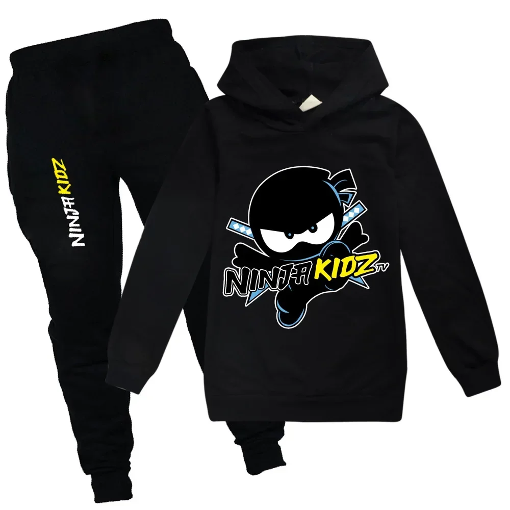 Ninja Jungen Kleidung NINJA KIDZ Mit Kapuze Set Frühling Herbst Mode Hoodies Trainingsanzug T-Shirt Anzug Kinder Kind Mädchen Sweatshirt