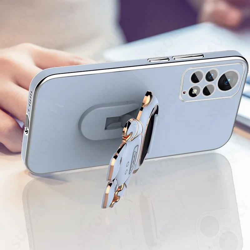 Placcatura 3D Astronauta Caso Del Basamento Per Xiaomi Redmi Nota 11 10 9 Pro 11s 10s 9s Mi 11 Lite 5G NE 11T 10T Poco F3 X3 NFC M3 _voghion.com