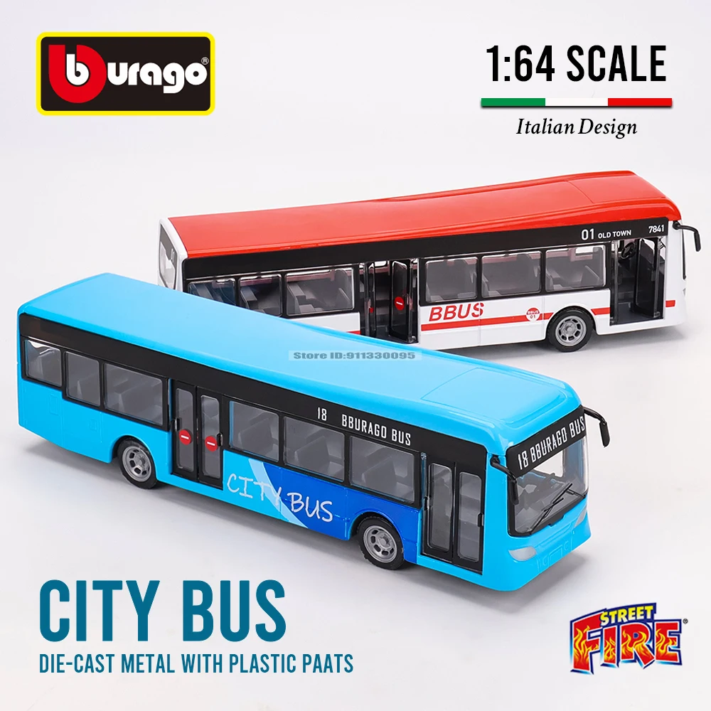 Bus Urbain Burago 1:50 Milano City - 19 Cm Orange, Modèle BU32102OR Neuf