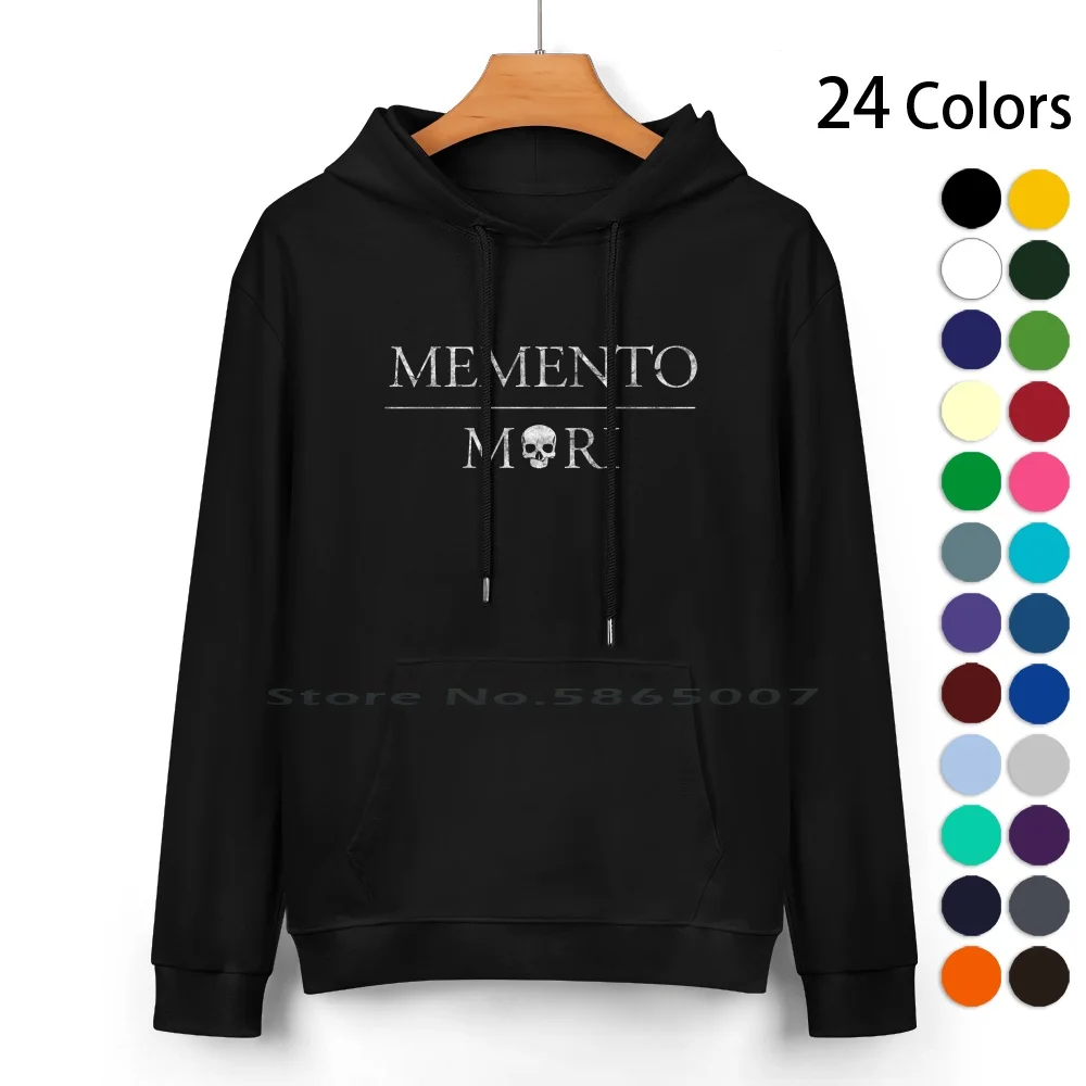 

Memento Mori Pure Cotton Hoodie Sweater 24 Colors Stoicism Memento Mori Marcus Aurelius Seneca 100% Cotton Hooded Sweatshirt