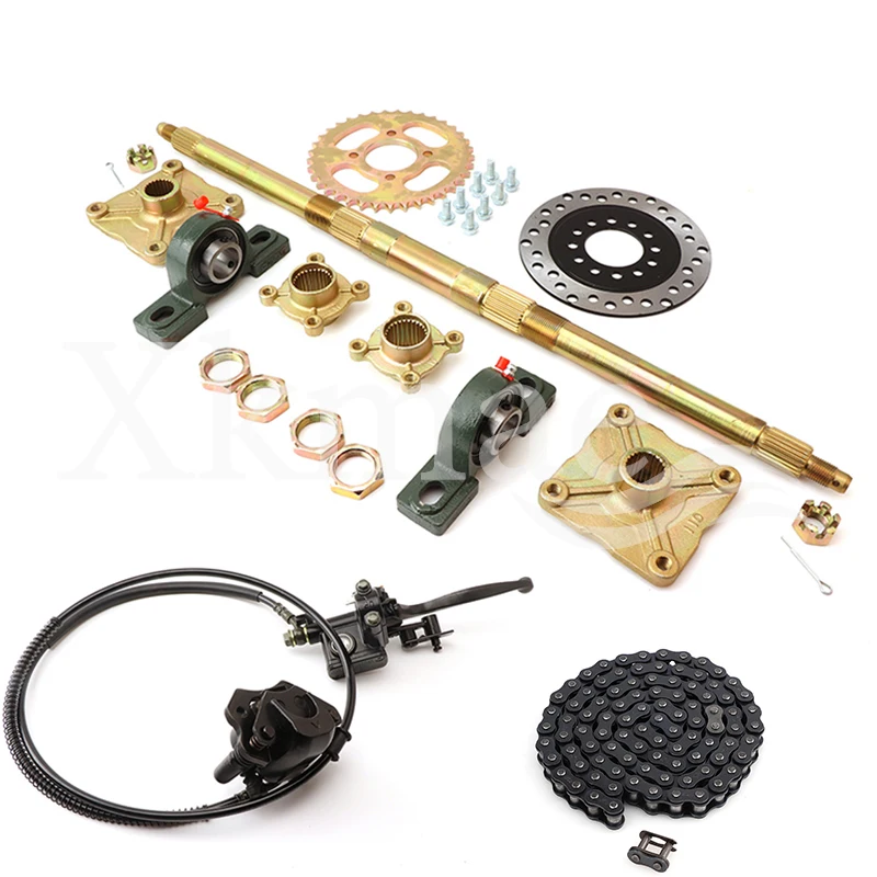 Complete ATV rear axle 110MM*4 stud hub with Hydraulic Disc Brakes kits